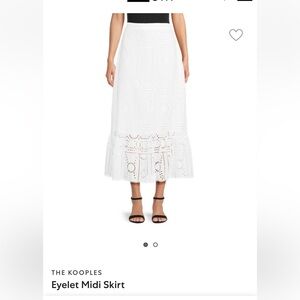The kooples eyelet midi skirt